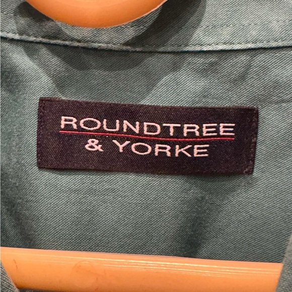 Roundtree & Yorke Green Short Sleeve Button-Up Shirt XL - Picture 4 of 5